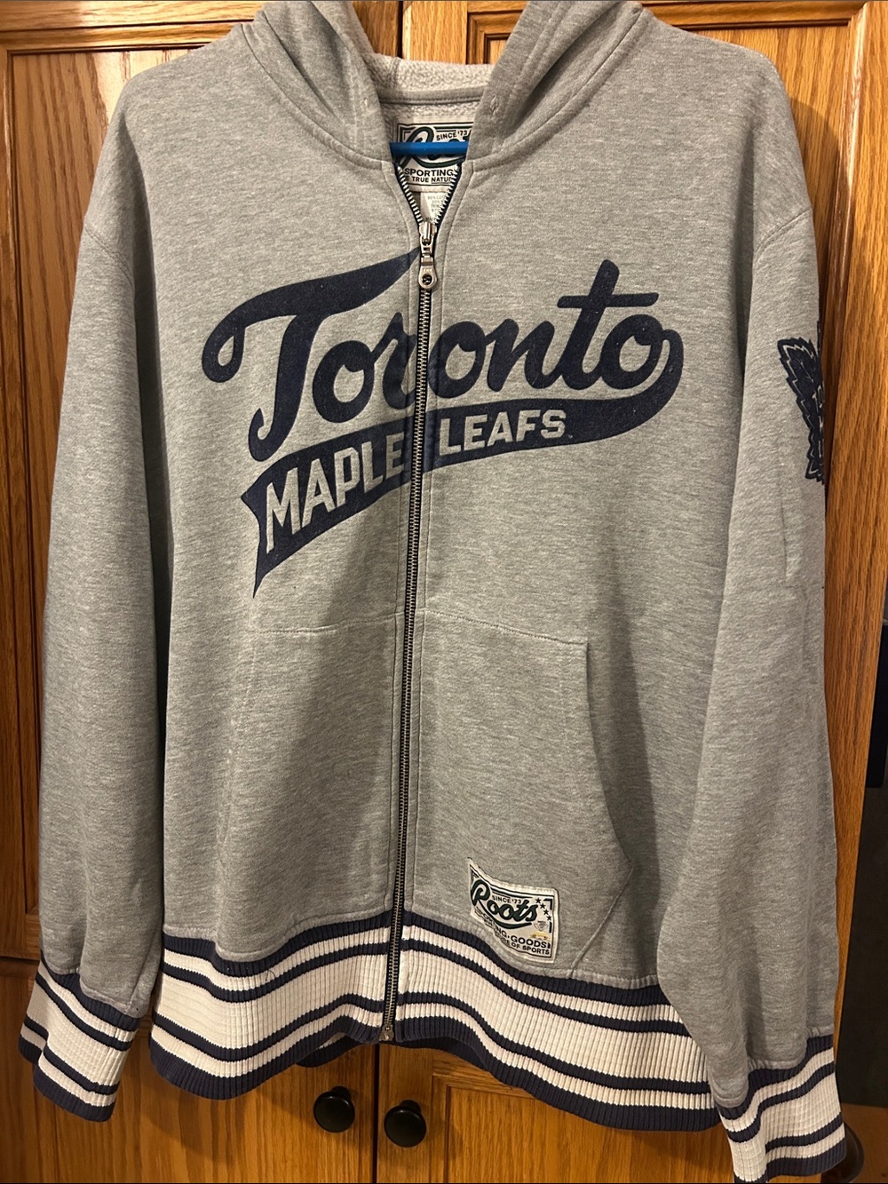 Roots Gray Hoodie Jacket with Navy Toronto Script